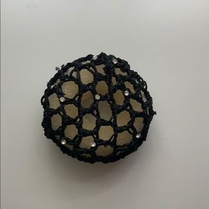 Black bun cover with diamonds